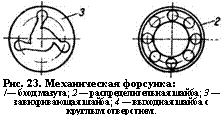 подпись: 
рис. 23. механическая форсунка:
/— бход мазута; 2 — распределительная шайба; 3 — завихривающая шайба; 4 — выходная шайба с круглым отверстием.
